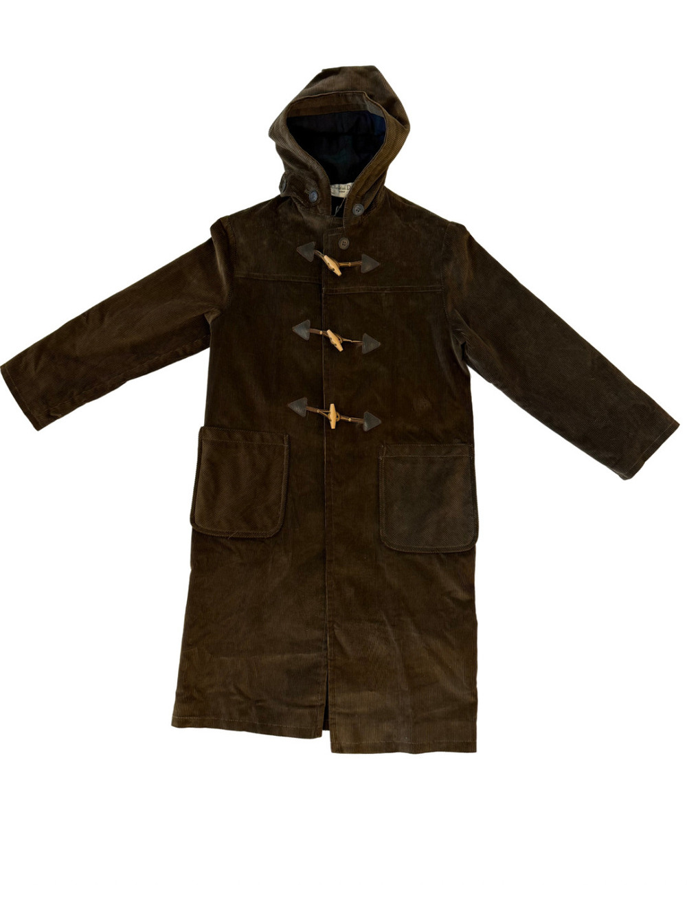 Vintage Christian Dior Corduroy Duffle Coat with Hood